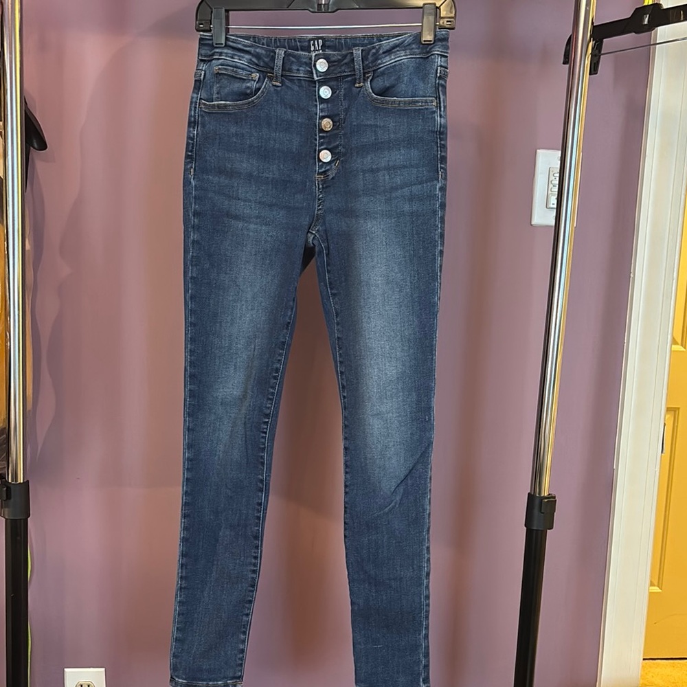 GAP High Rise Dark Blue Jeans - Juniors